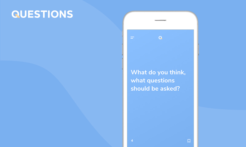 There is a large phone with the Questions app on it.
